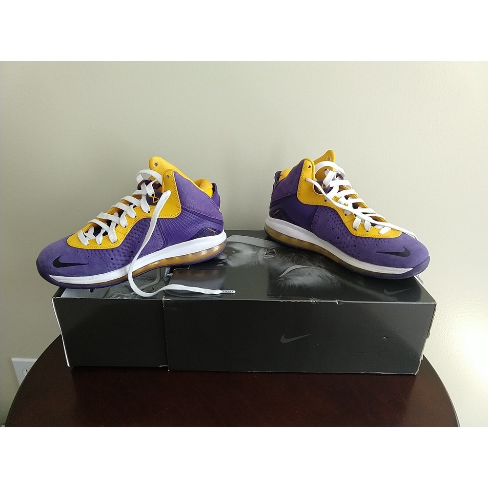 Nike LeBron 8 Lakers Purple Yellow Athletic Sneakers DC8387-500 Mens Size 7.5